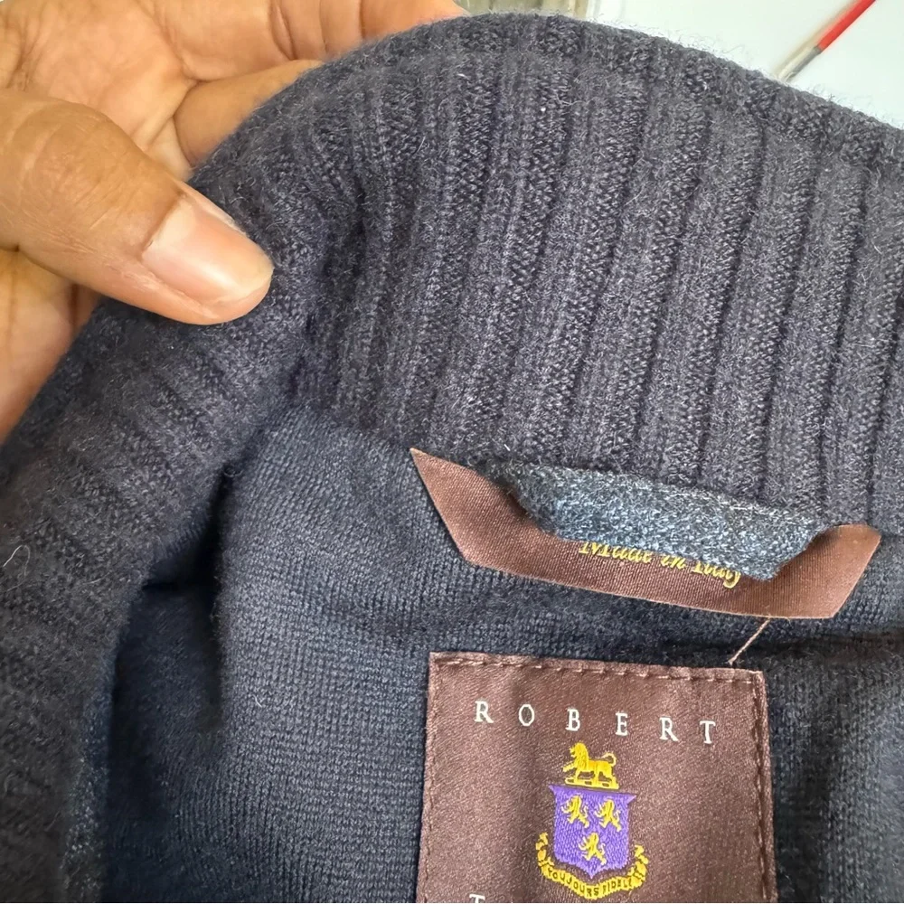 ROBERT TALBOTT ESTATE Navy Blue 100% virgin Wool Vest size Medium made in Italy - Picture 4 of 10